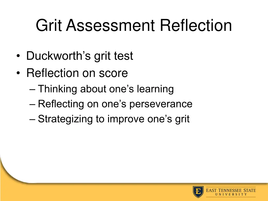 grit assessment reflection