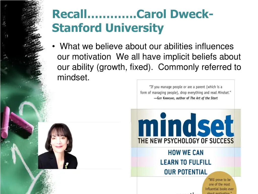 recall carol dweck stanford university