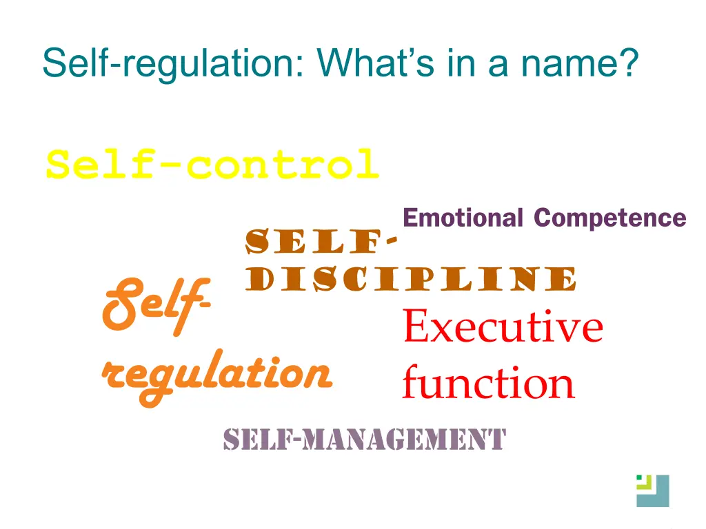 self regulation what s in a name