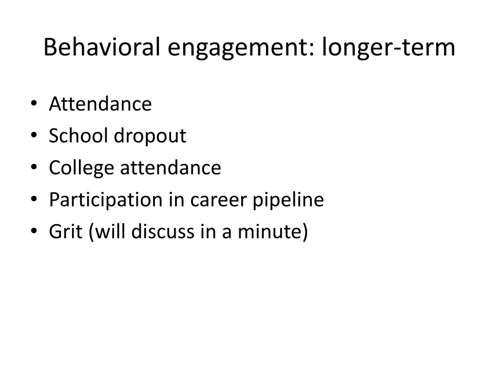 behavioral engagement longer term