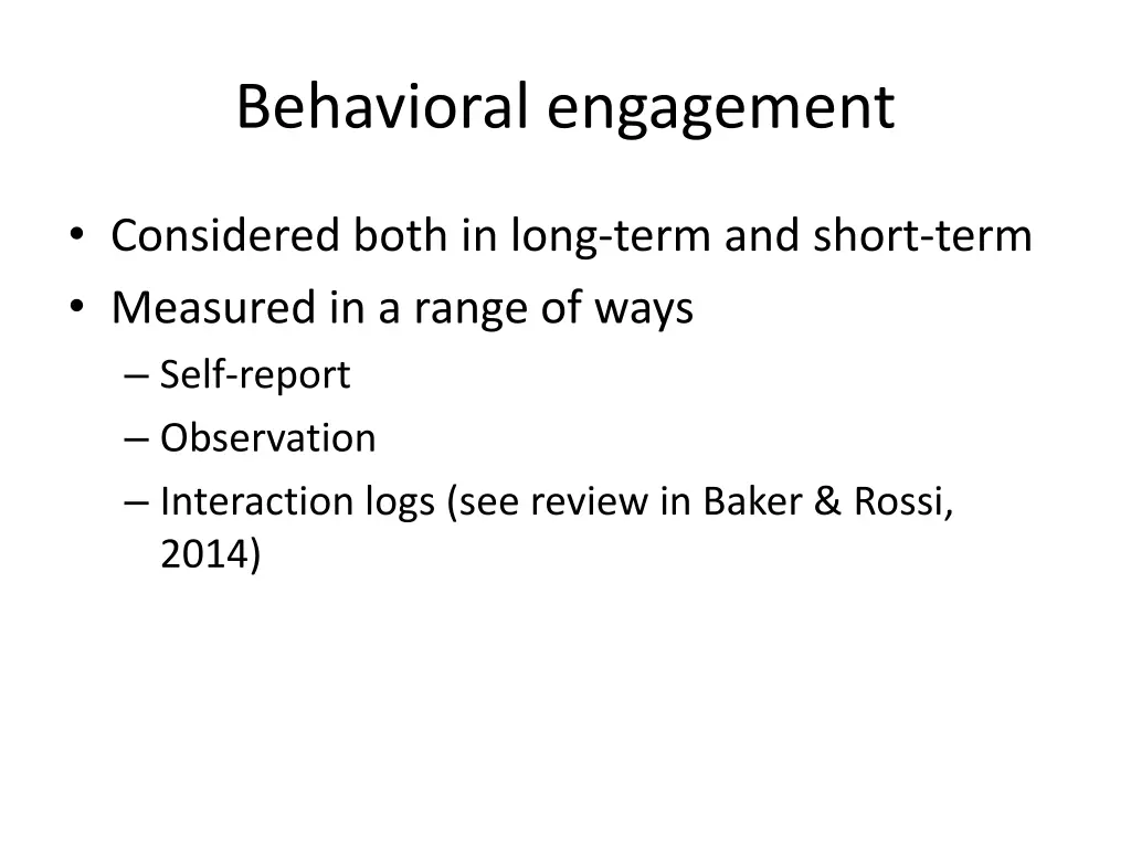 behavioral engagement