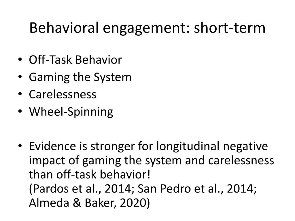 behavioral engagement short term 1