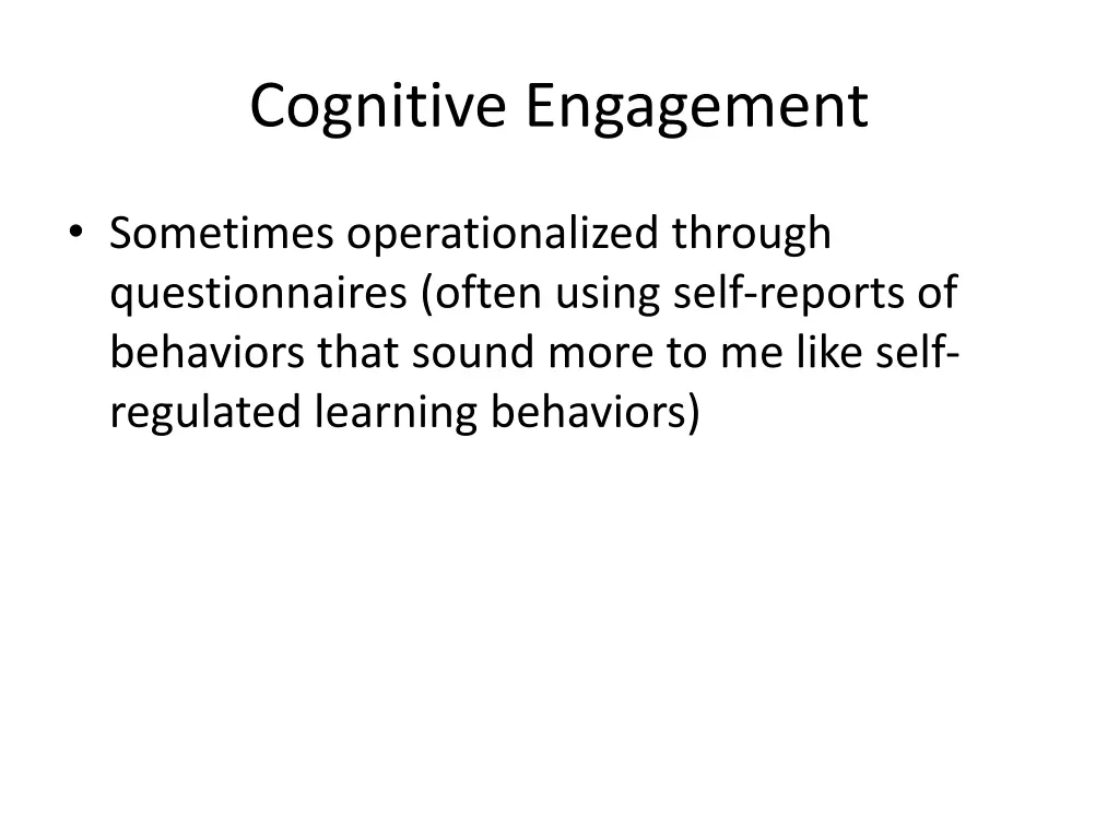 cognitive engagement