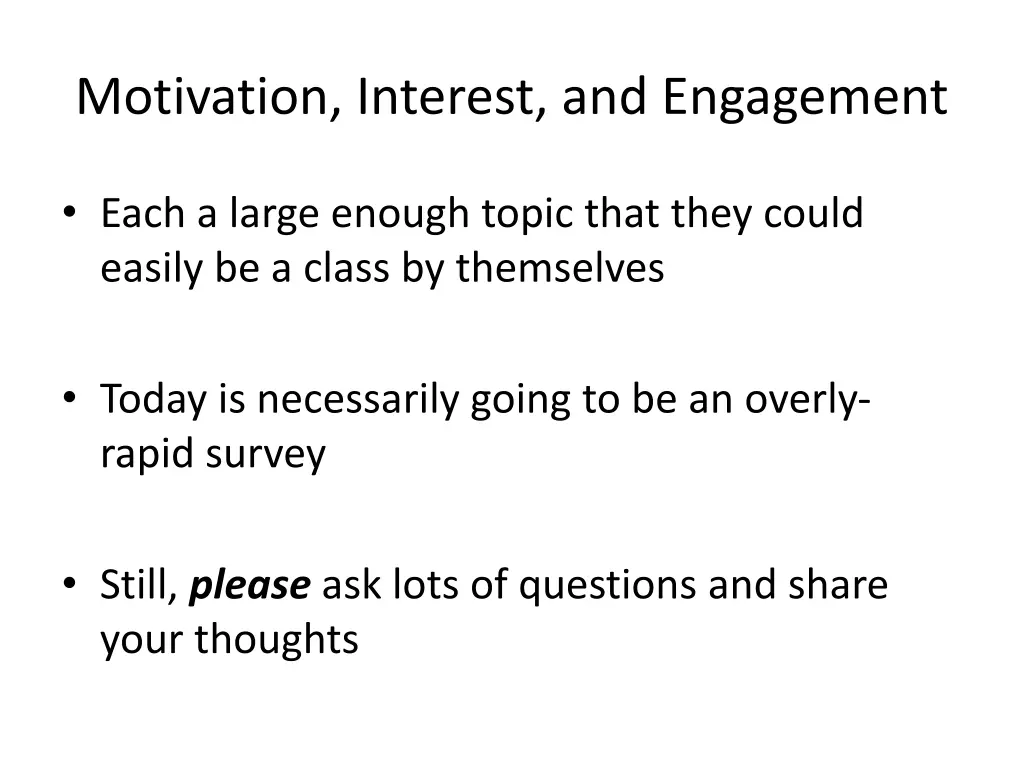 motivation interest and engagement