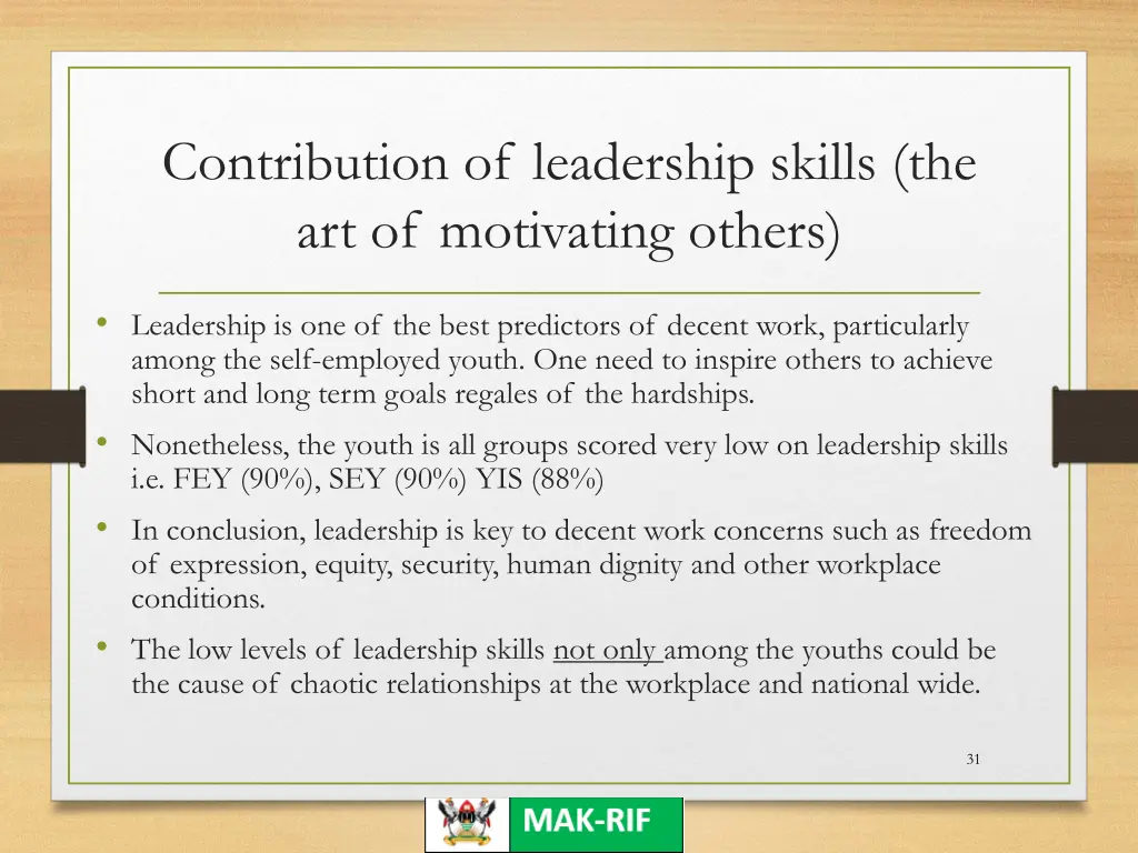 contribution of leadership skills