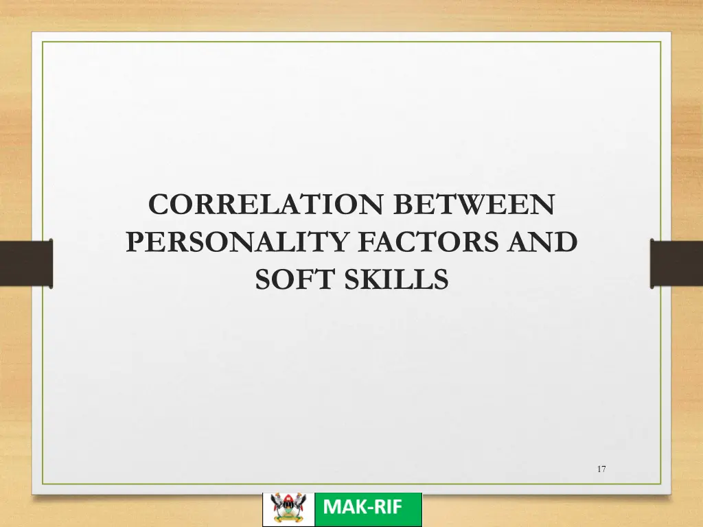 correlation between personality factors and soft