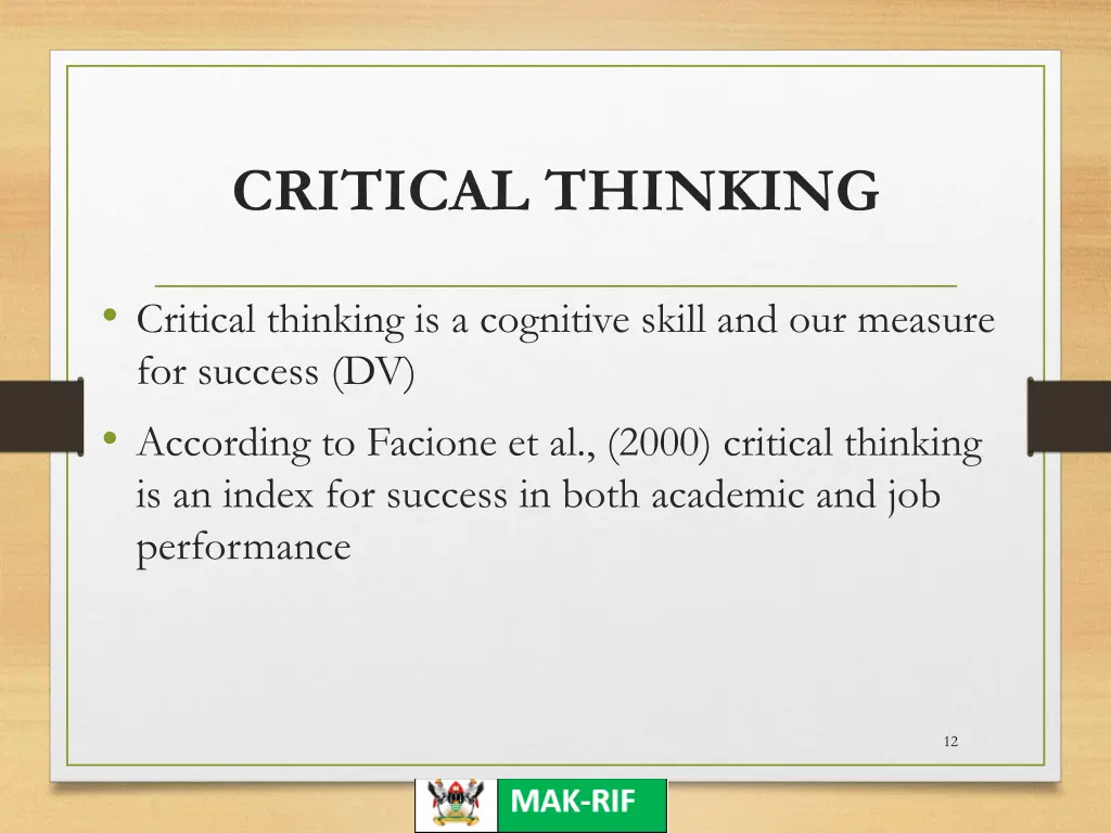 critical thinking