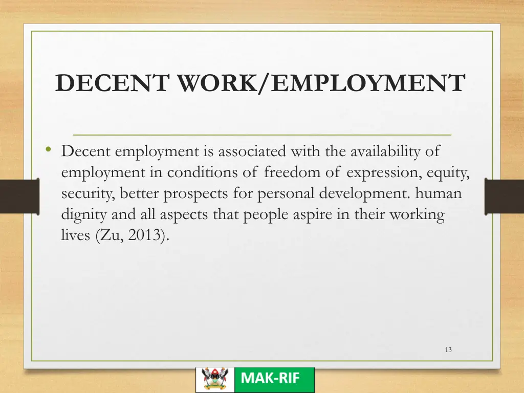 decent work employment