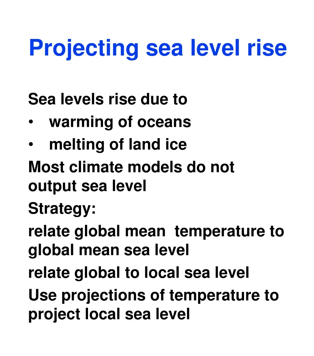 projecting sea level rise