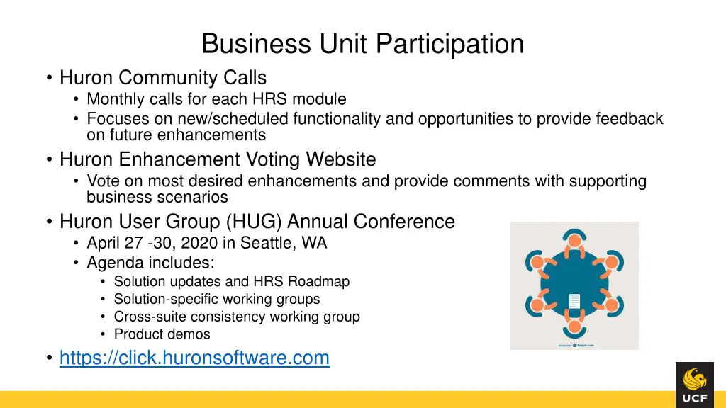 business unit participation huron community calls