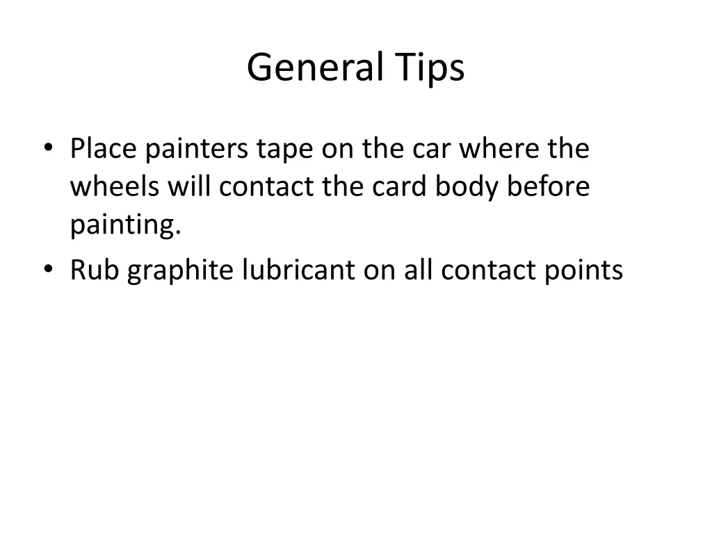 general tips