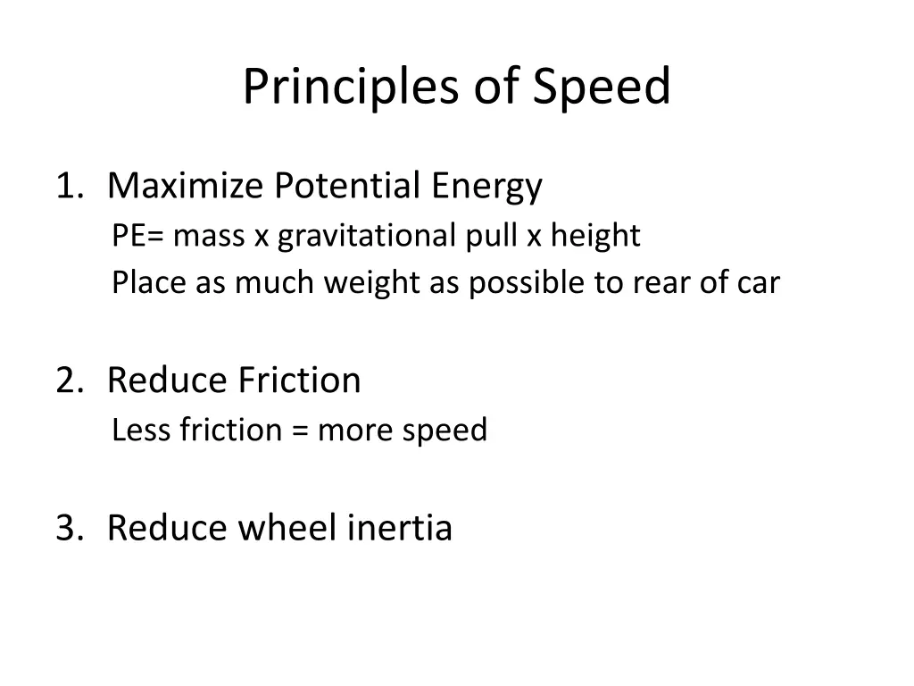 principles of speed