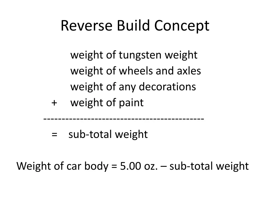 reverse build concept