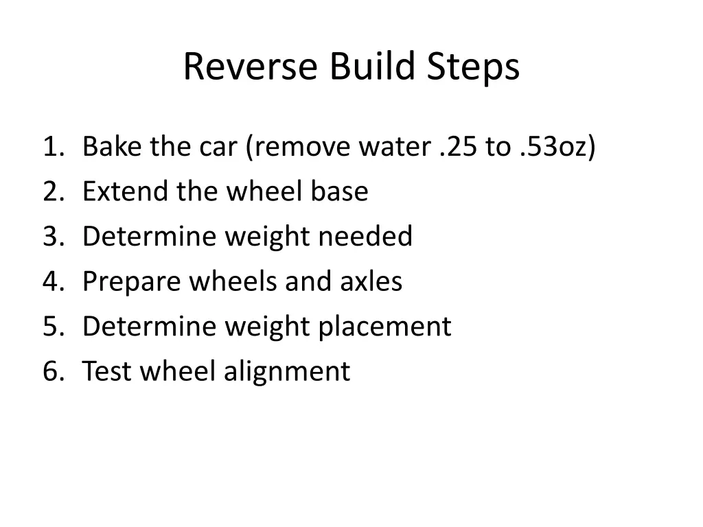 reverse build steps