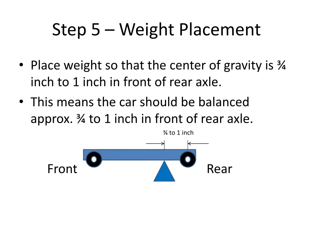 step 5 weight placement