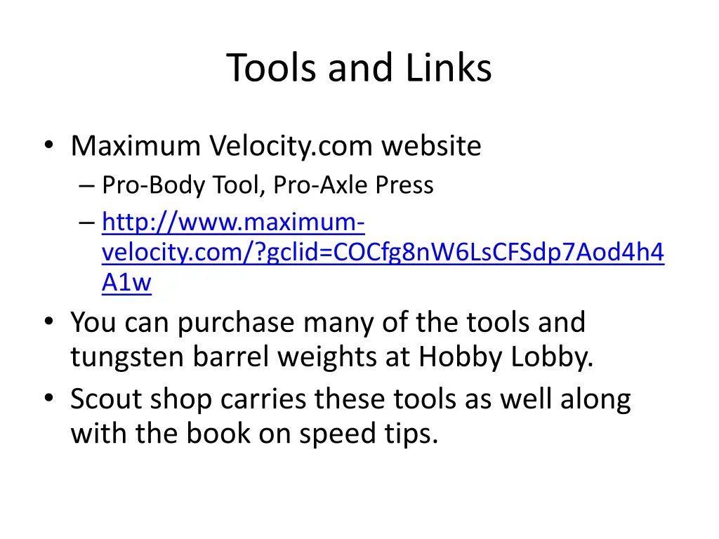 tools and links