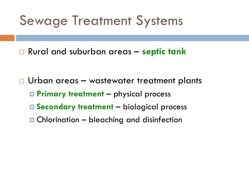 sewage treatment systems