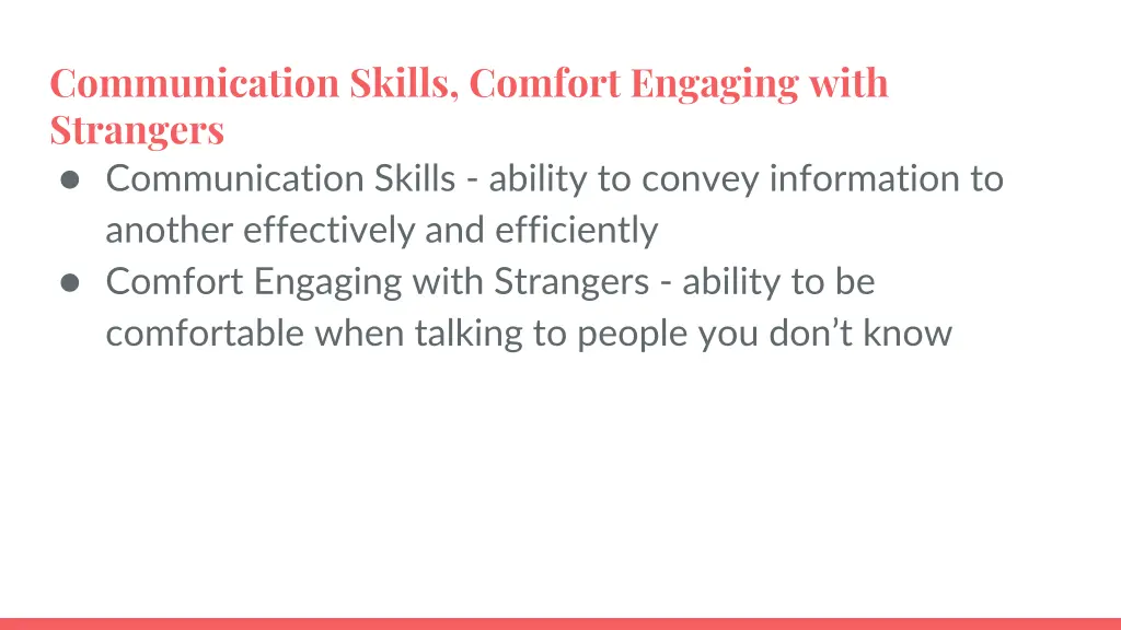 communication skills comfort engaging with