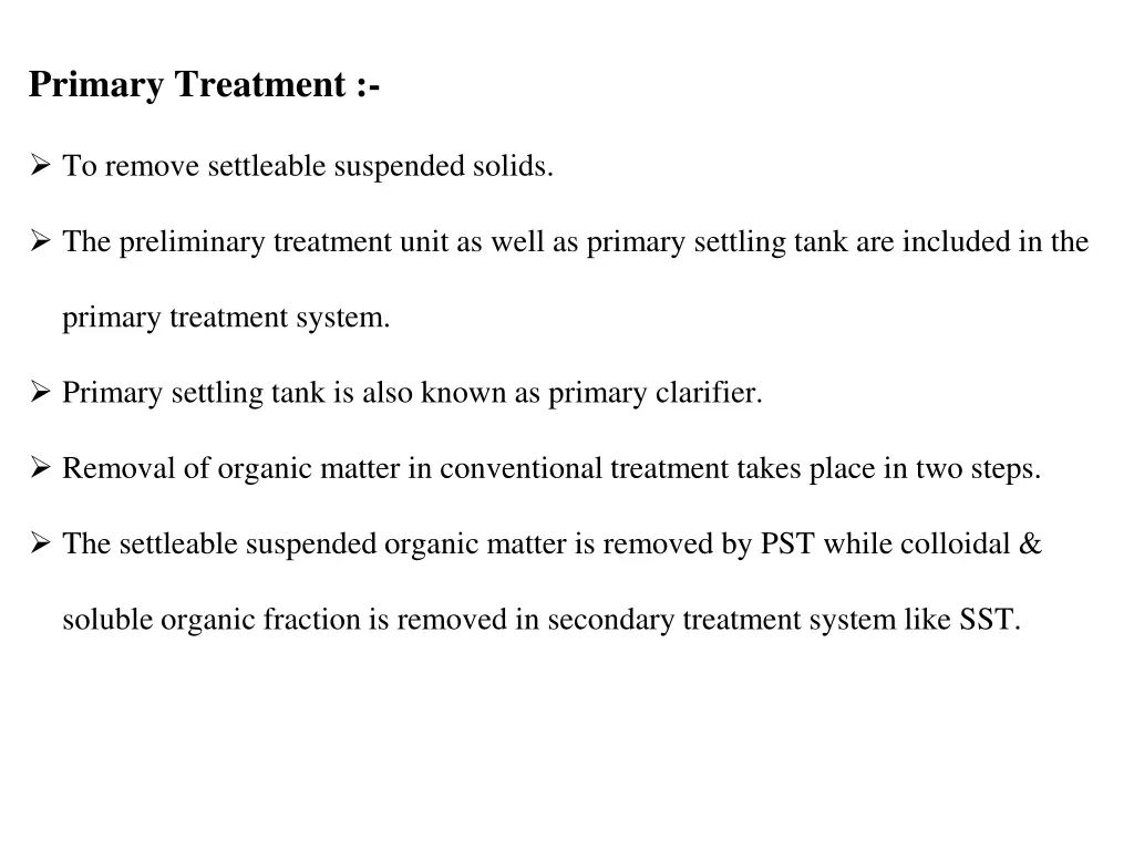 primary treatment