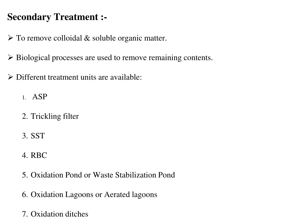 secondary treatment