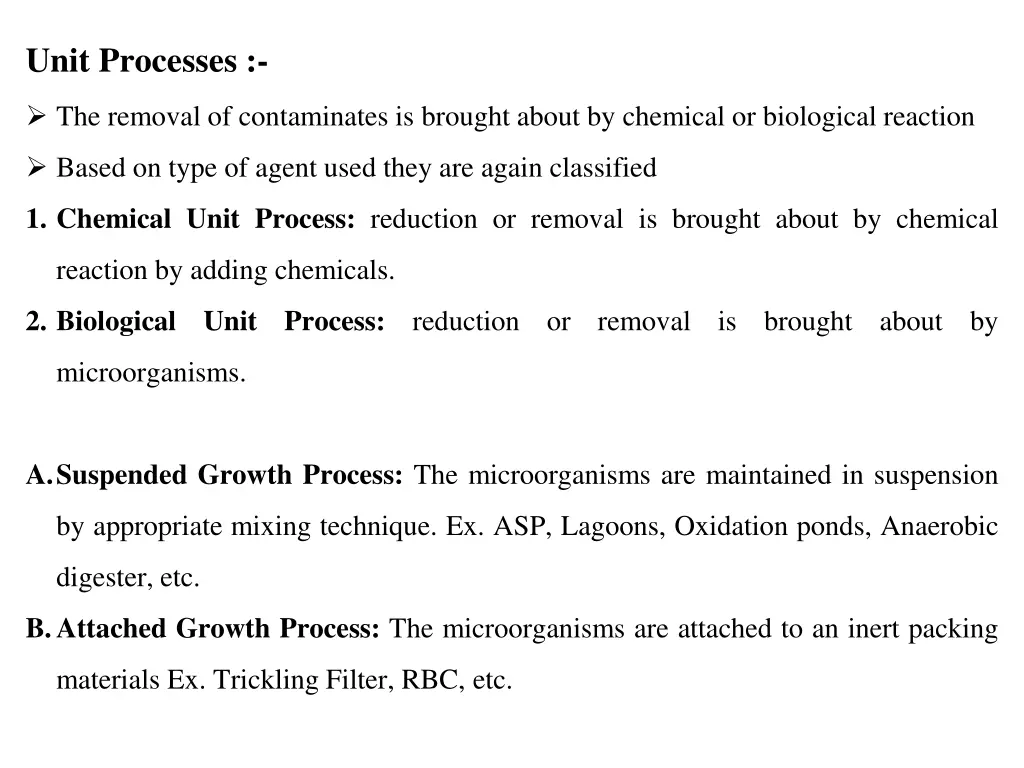 unit processes