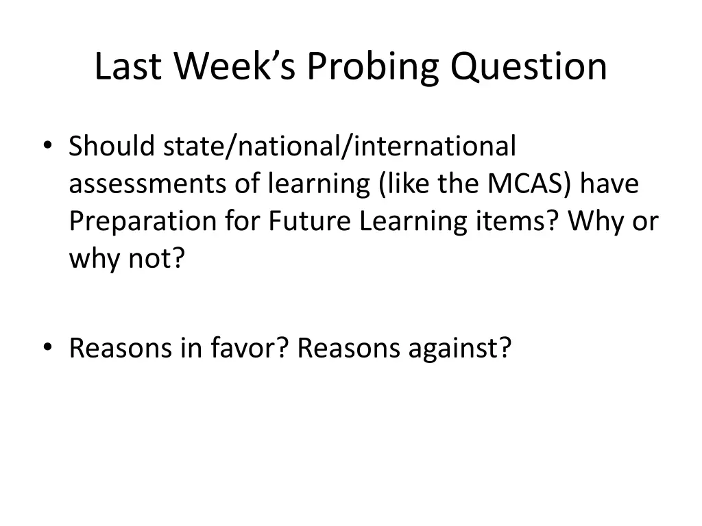 last week s probing question 1