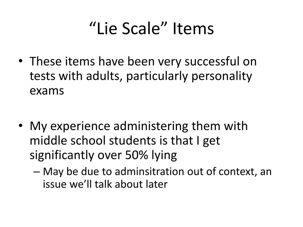 lie scale items 2