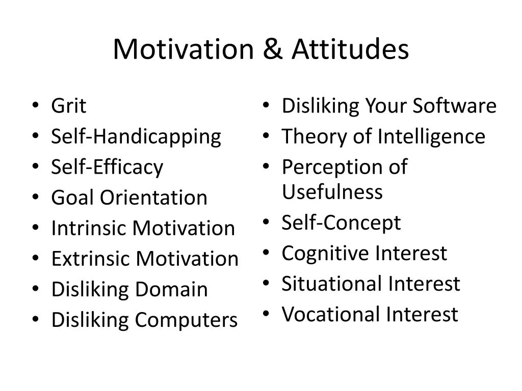 motivation attitudes 1