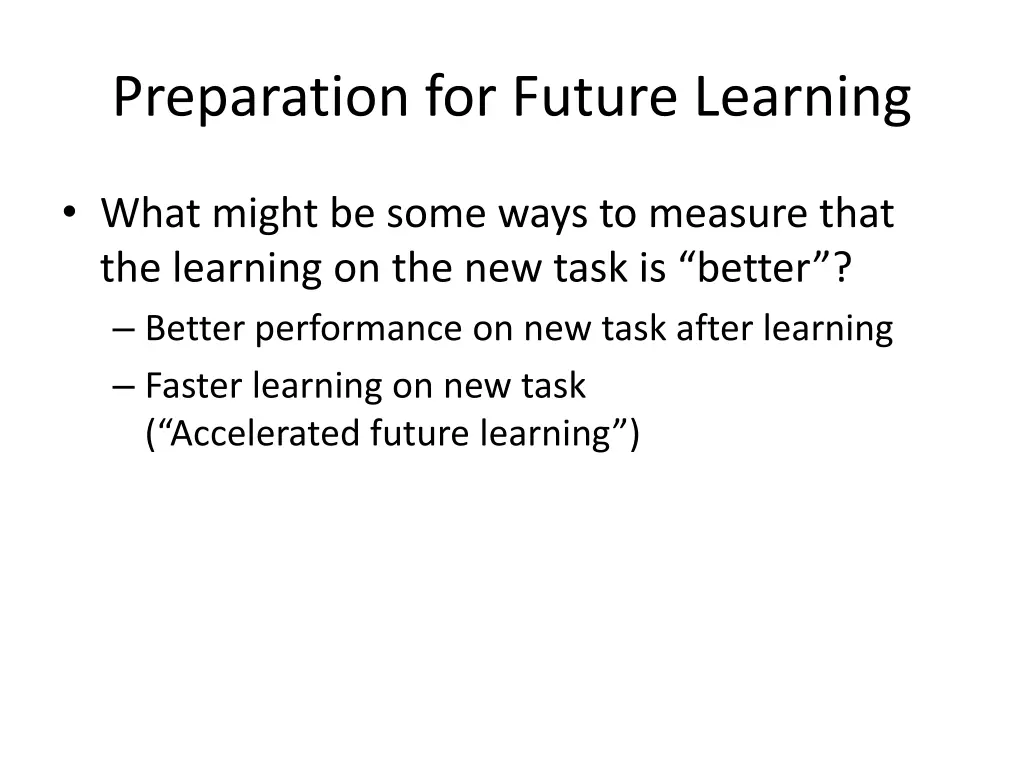 preparation for future learning 2