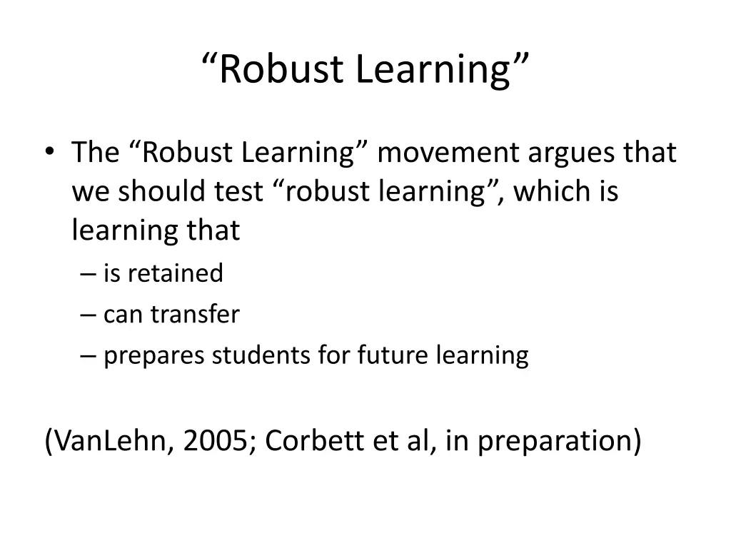 robust learning