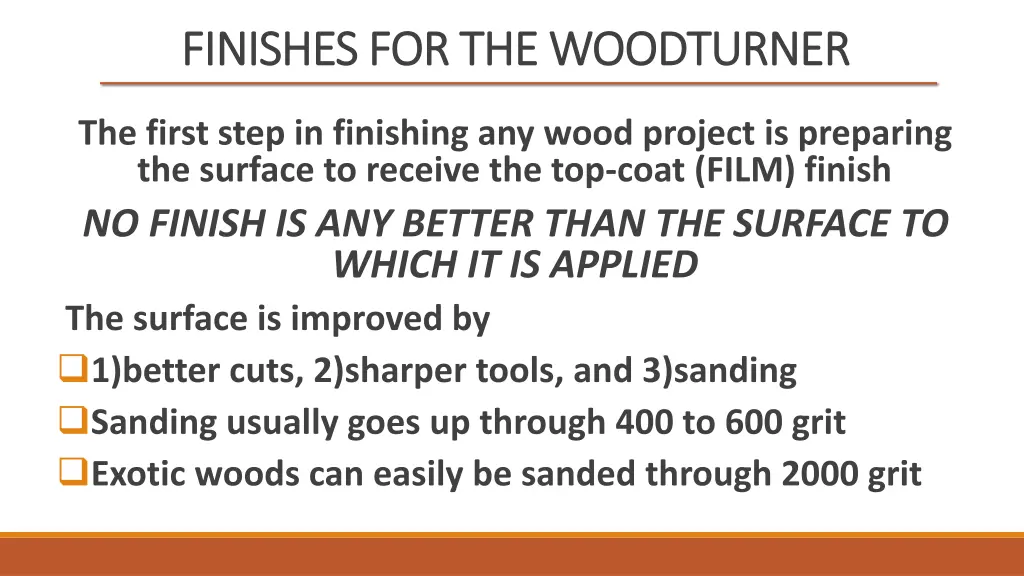 finishes for the woodturner finishes 1