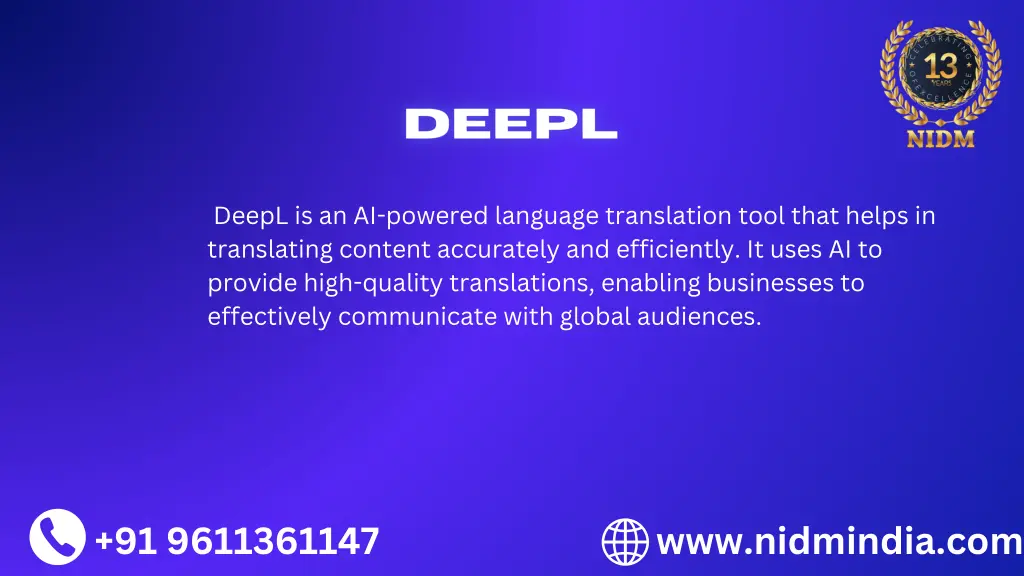 deepl is an ai powered language translation tool