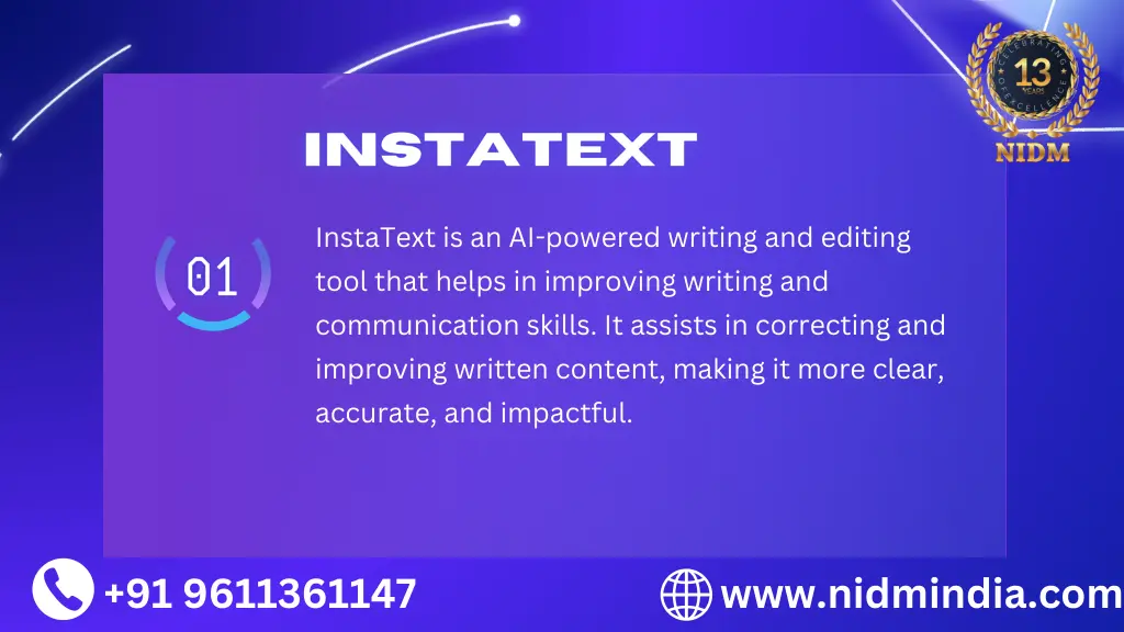 instatext is an ai powered writing and editing