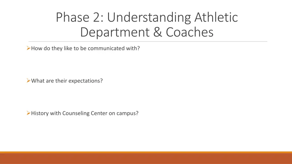 phase 2 understanding athletic department coaches