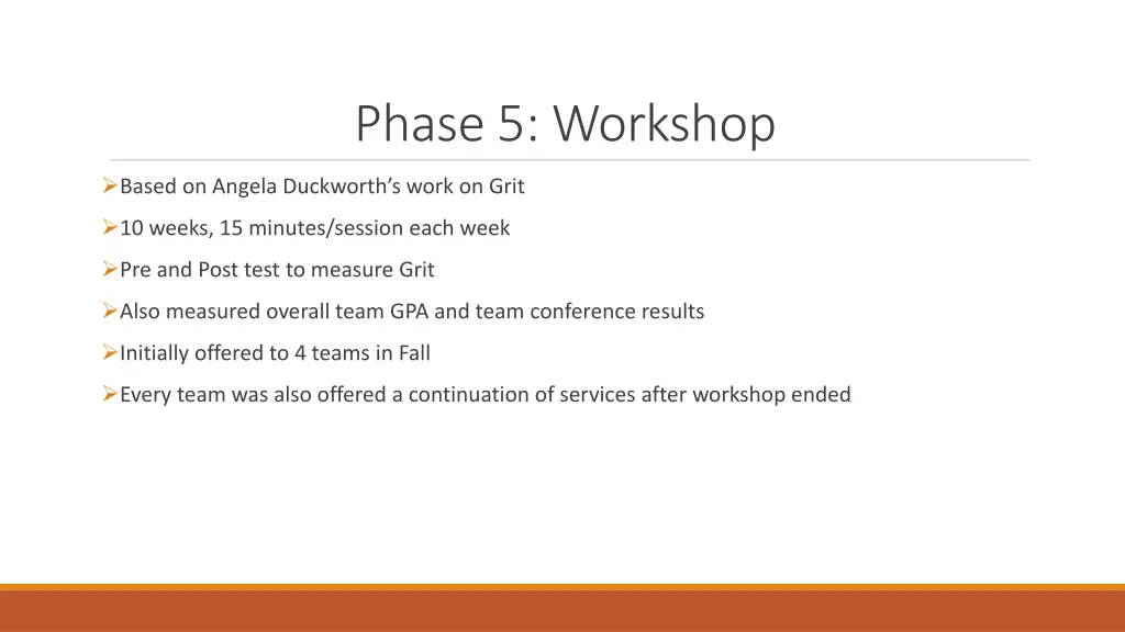 phase 5 workshop