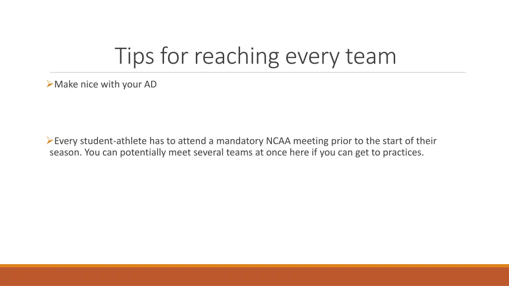 tips for reaching every team