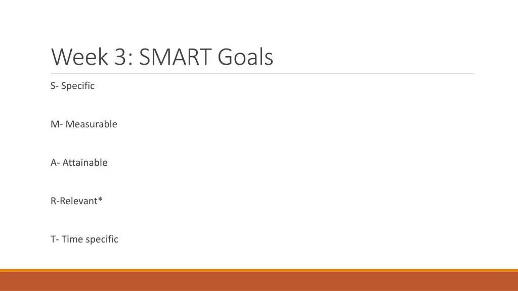 week 3 smart goals