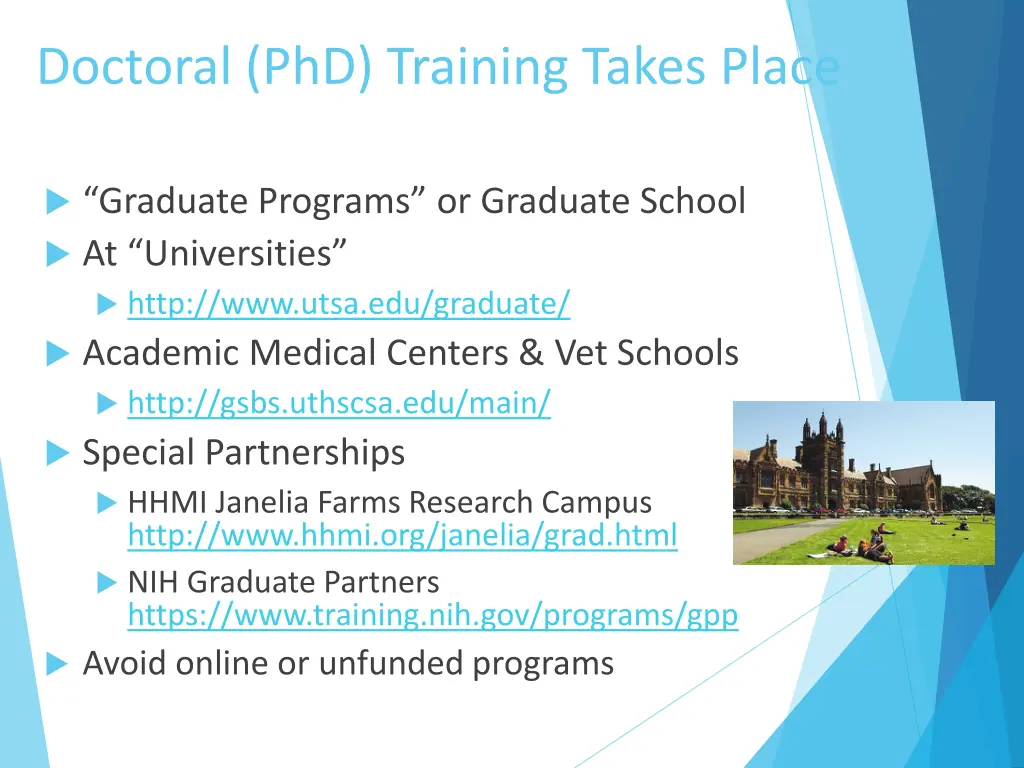 doctoral phd training takes place