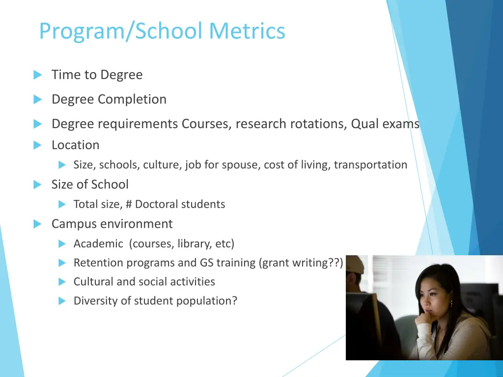 program school metrics