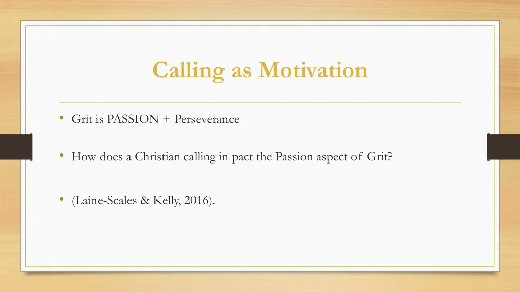 calling as motivation