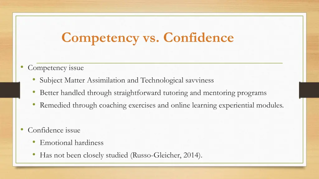 competency vs confidence