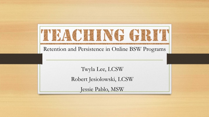 teaching grit retention and persistence in online