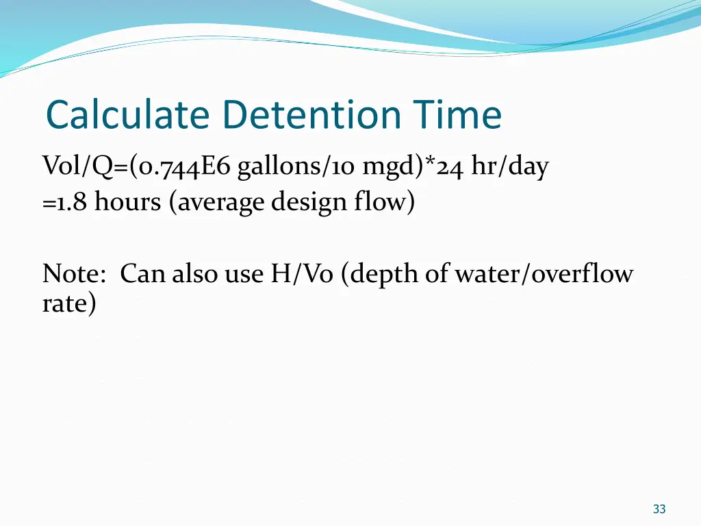 calculate detention time