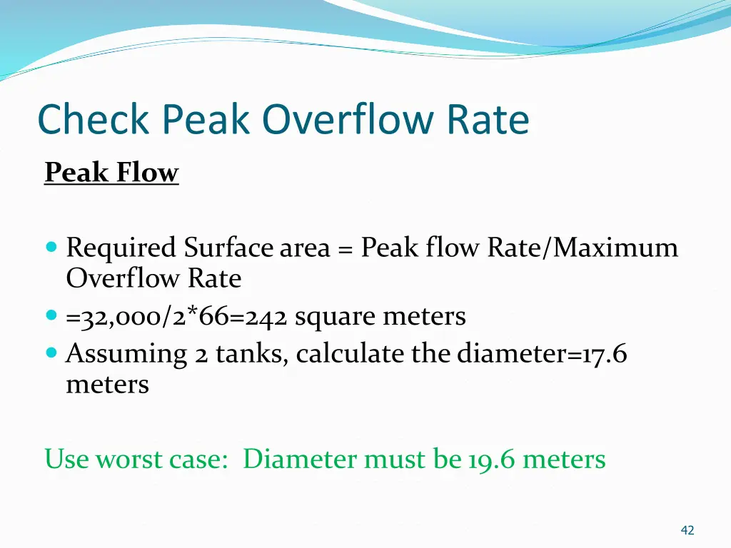 check peak overflow rate