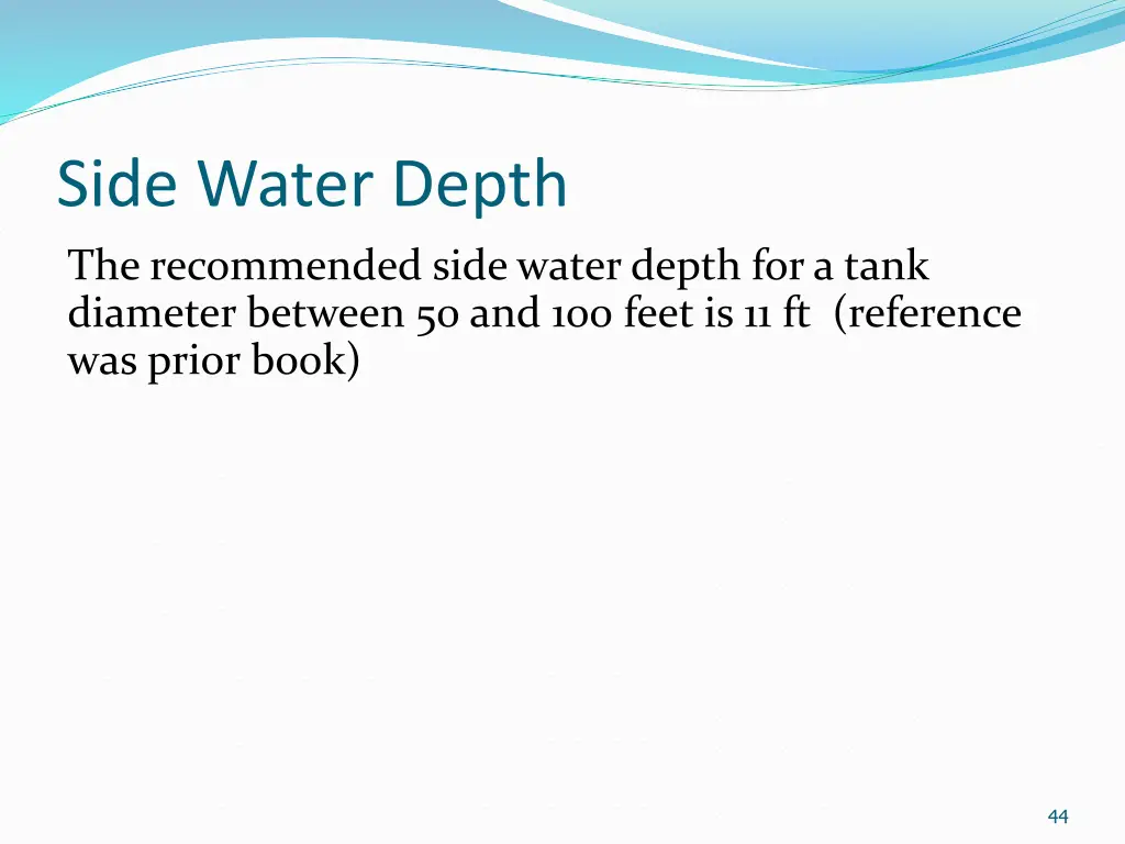 side water depth