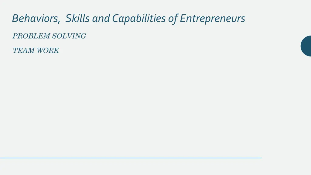 behaviors skills and capabilities of entrepreneurs 1