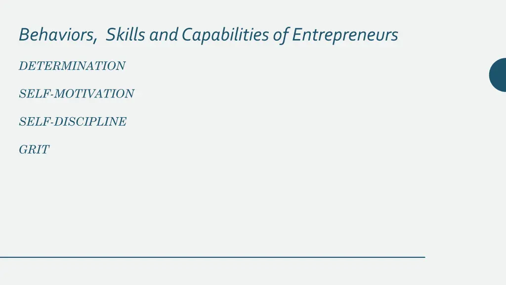 behaviors skills and capabilities of entrepreneurs