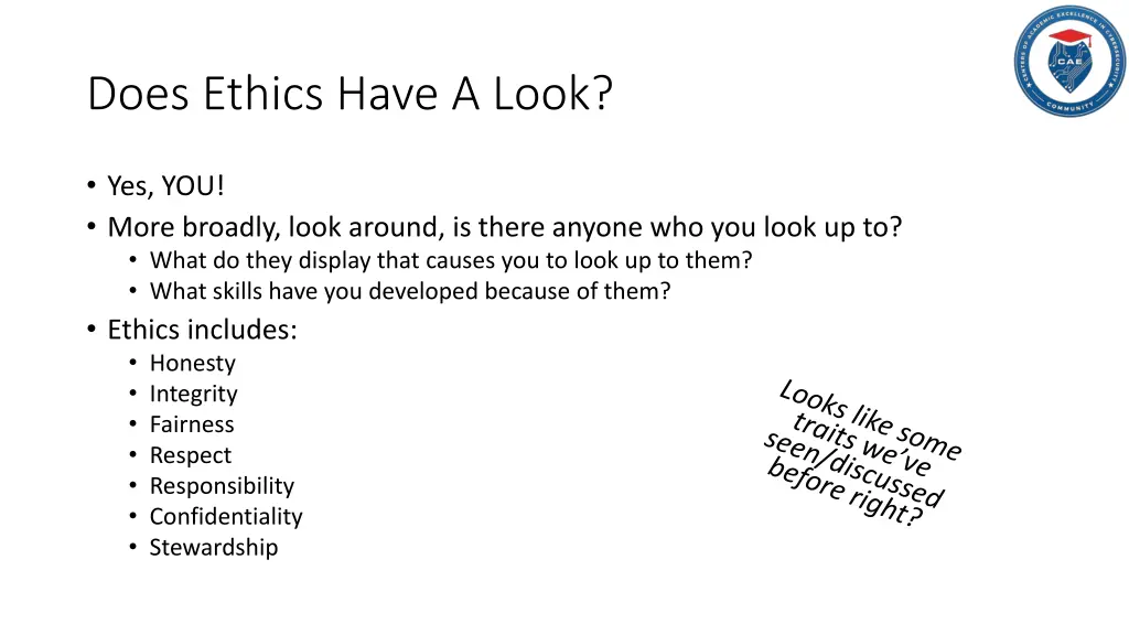 does ethics have a look