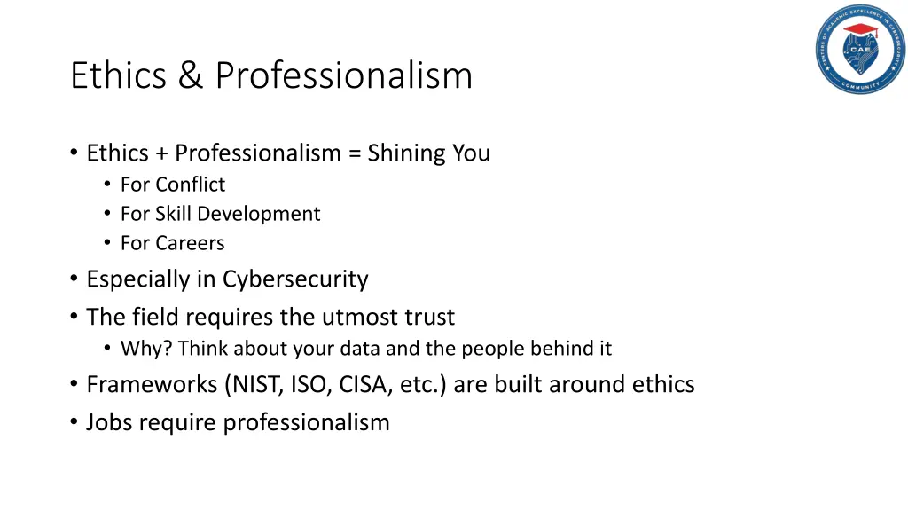 ethics professionalism