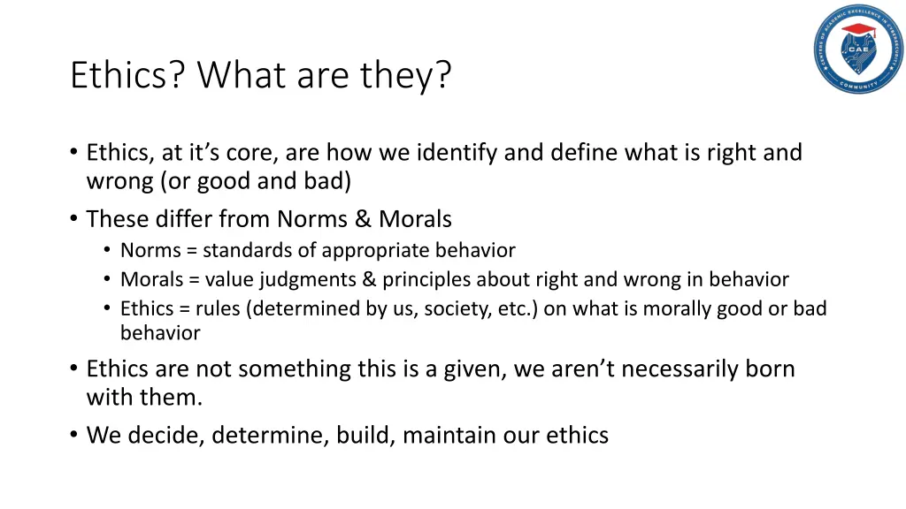 ethics what are they